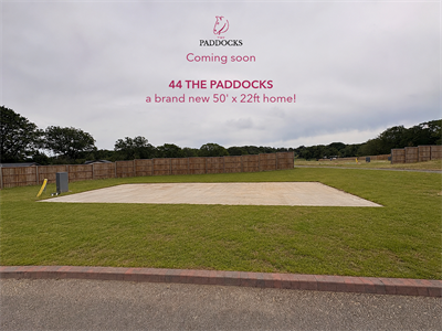 44 The Paddocks 50' x 22' home (1100sq feet) Garden, Patio paths and driveway circa 3800s feet plus 18 x 12sq ft Garage