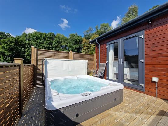 Outside Decking With Hot Tub